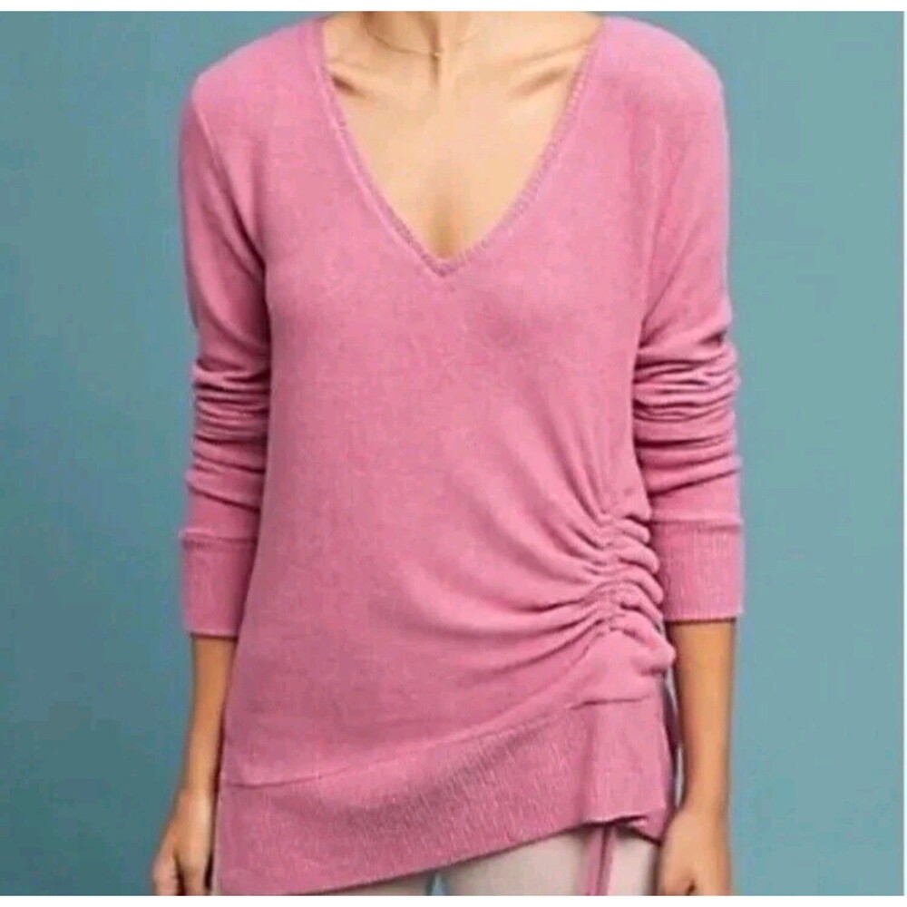 Women's Anthropologie Saturday Sunday Side Ruched Sweater Pink Small
